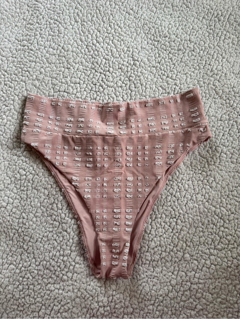 aerie Pink Textured High-Waist Bikini Bottom